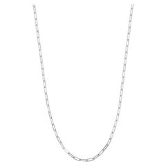 Sterling Silver Necklace Paperclip Chain (3mm), Rhodium Finish