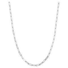 Sterling Silver Necklace Paperclip Chain (3mm), Rhodium Finish