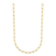 Sterling Silver Necklace Paperclip Chain (3mm), Yellow Gold Finish