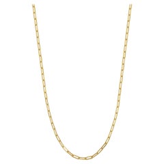 Sterling Silver Necklace Paperclip Chain (3mm), Yellow Gold Finish