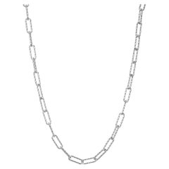 Sterling Silver Necklace Paperclip Chain (5mm), Rhodium Finish 