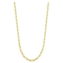 Sterling SIlver Necklace Paperclip Chain (5mm), Yellow Gold Finish