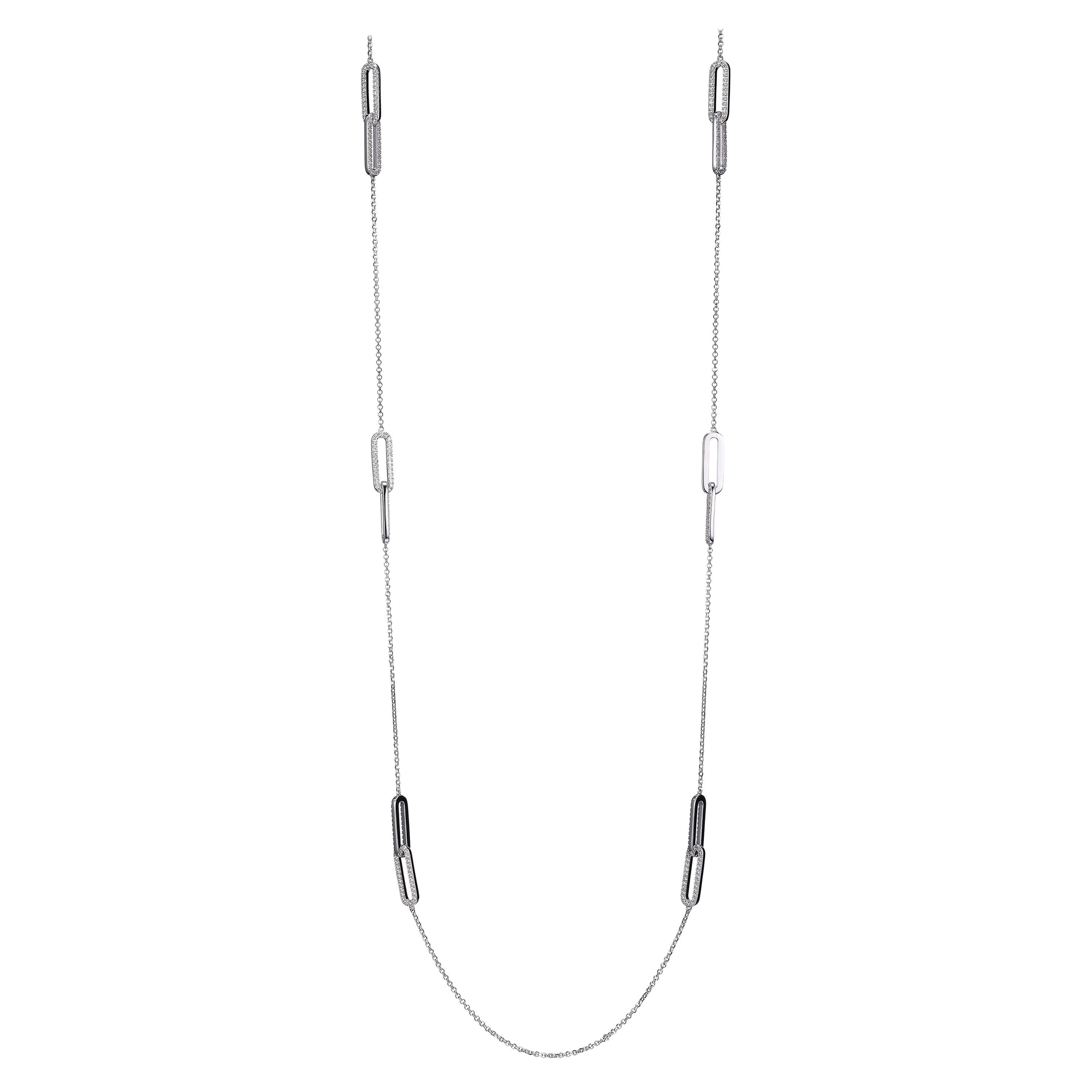 John Iversen One of a Kind Hammered Silver Double Link Chain Necklace