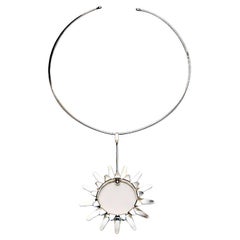 Sterling Silver necklace Sunburst By Tone Vigeland for Plus, Norway 1960s