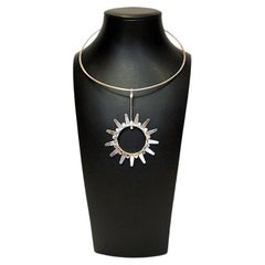 Sterling Silver necklace Sunburst By Tone Vigeland for Plus, Norway 1960s