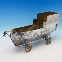 Very Large Antique Sterling Silver Ship Model - Hallmarked in 1925 - Silver Nef