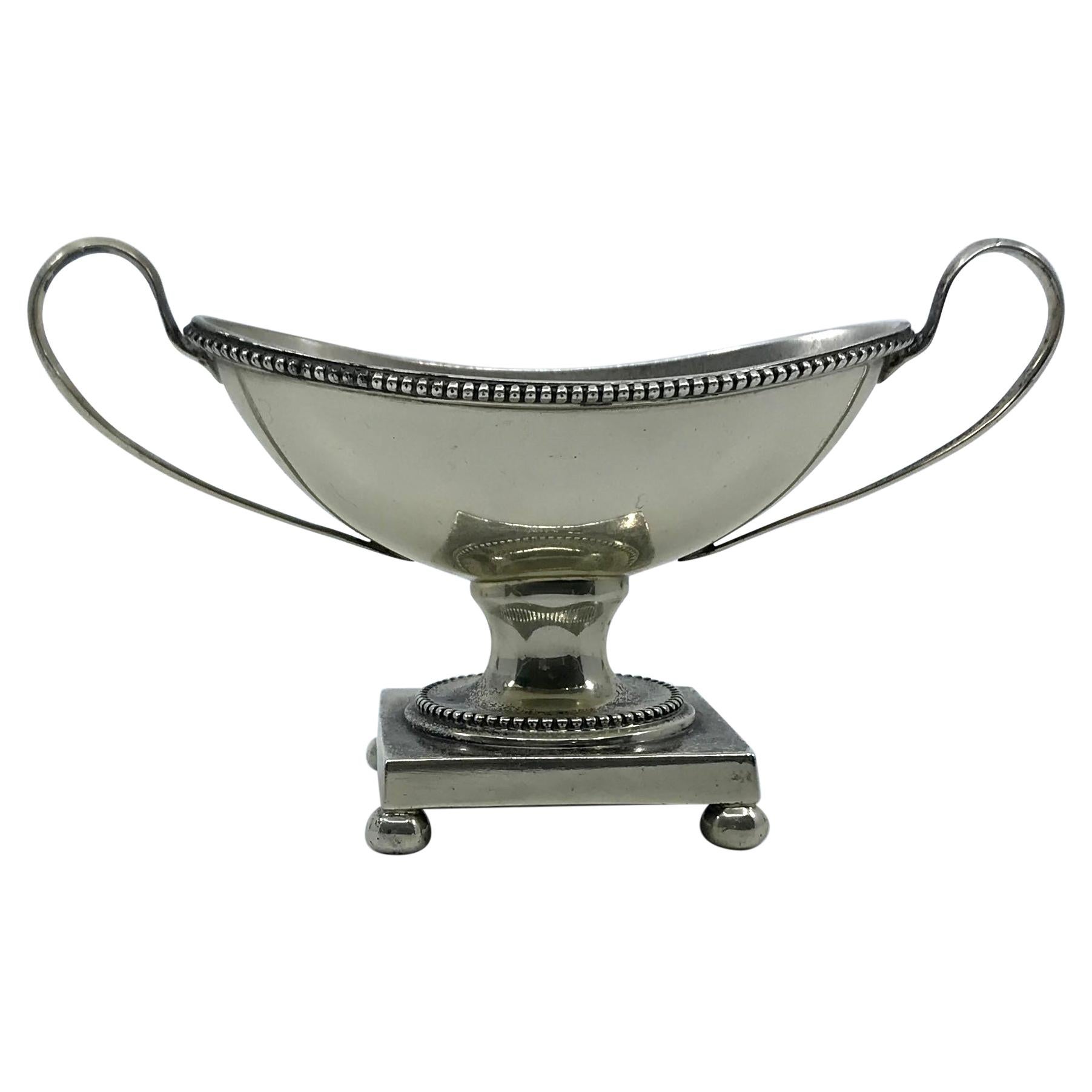 Sterling Silver Neoclassical Style Urn Salt For Sale