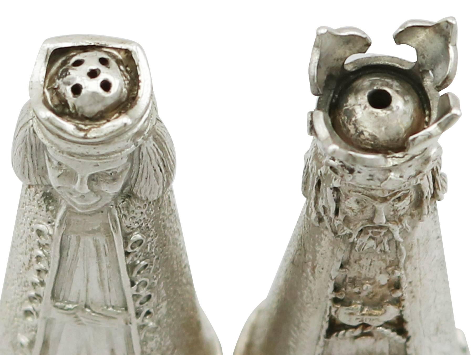 Sterling Silver Novelty Salt and Pepper Shakers 1