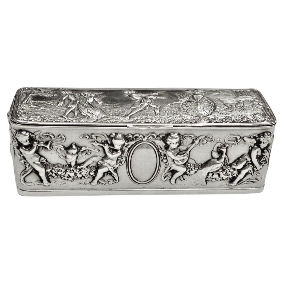Sterling Silver Oblong Trinket Box Dated 1903 Berthold Muller Chester Assay