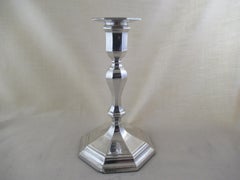 Sterling Silver Octagonal Antique Table Candlestick Hallmarked, Sheffield, 1917