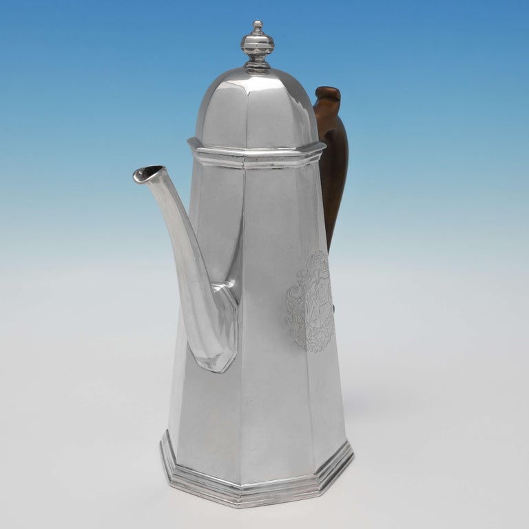 George I Octagonal Antique Sterling Silver Coffee Pot by Francis ...