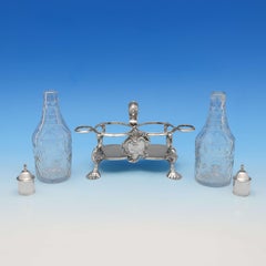 George II Antique Sterling Silver Oil and Vinegar Set by Samuel Wood in 1751