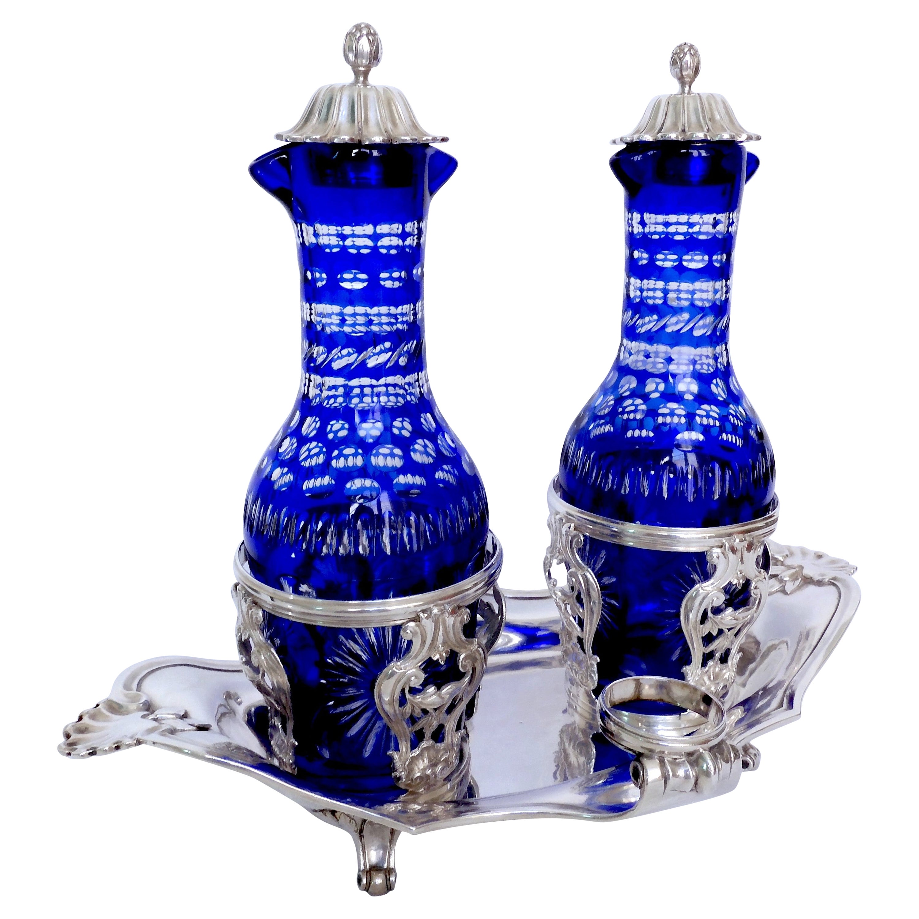 Sterling Silver Oil and Vinegar Set, Louis XVI Period, France Paris 18th Century