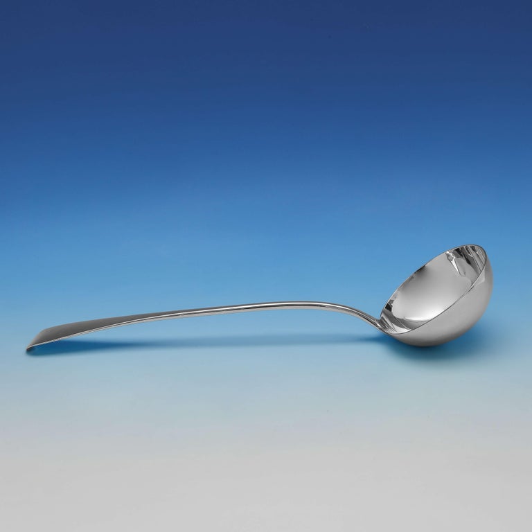 Victorian Sterling Silver Old English Pattern Soup Ladle by George Adams 1861 In Good Condition For Sale In London, London
