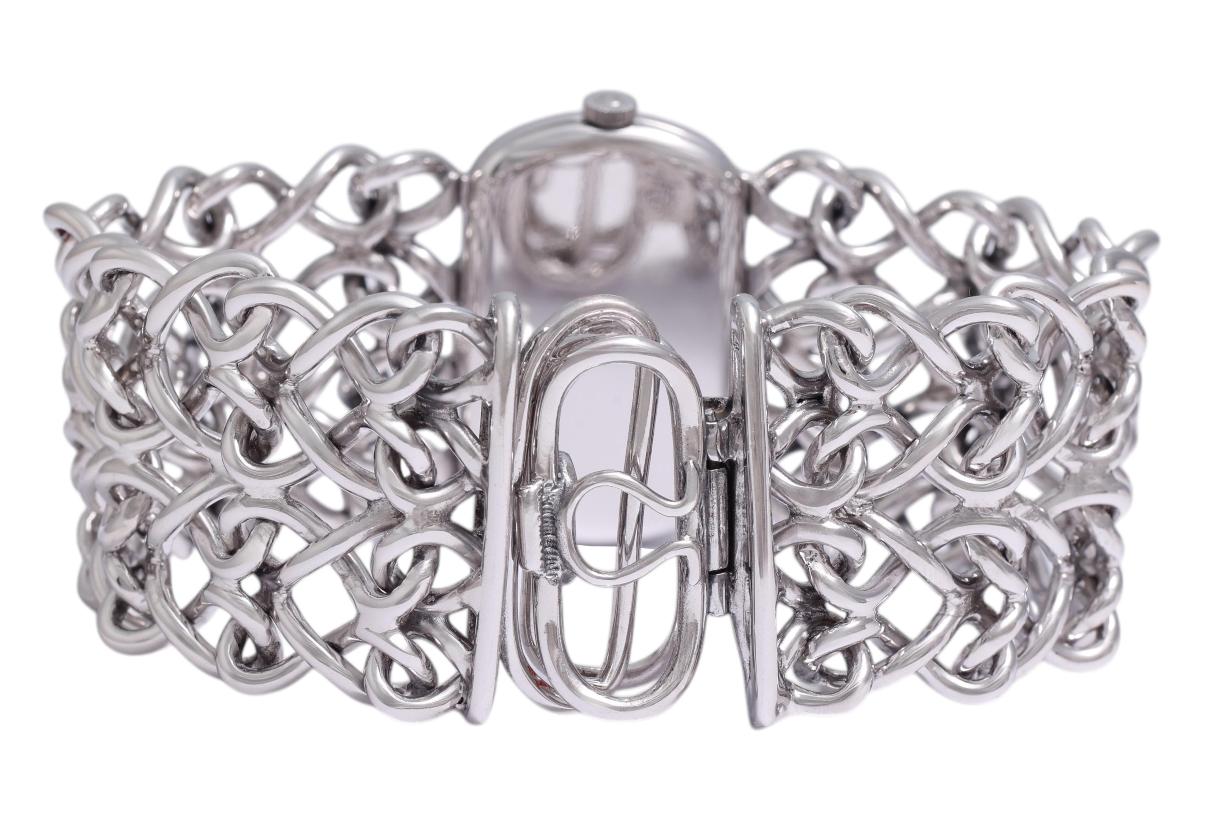 Sterling Silver Omega De Ville Mechanical Wrist Watch For Sale 6