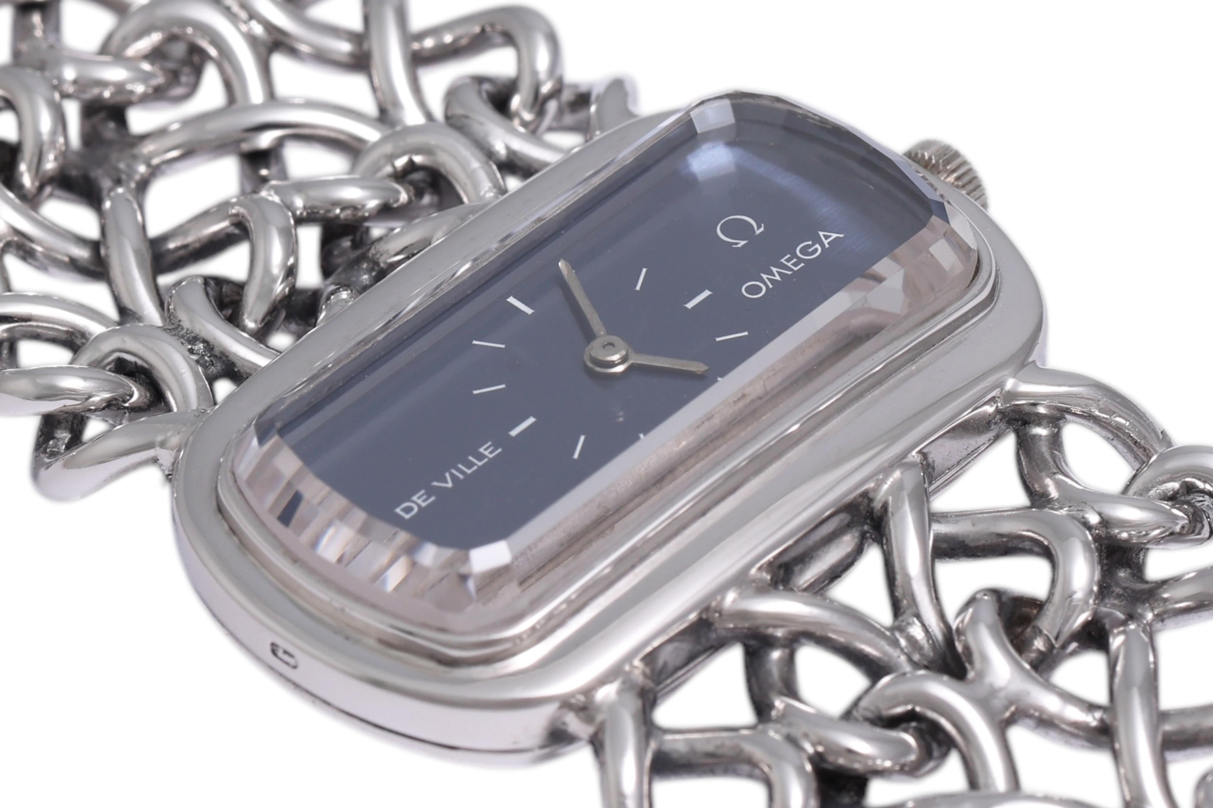 Sterling Silver Omega De Ville Mechanical Wrist Watch In Excellent Condition For Sale In Antwerp, BE