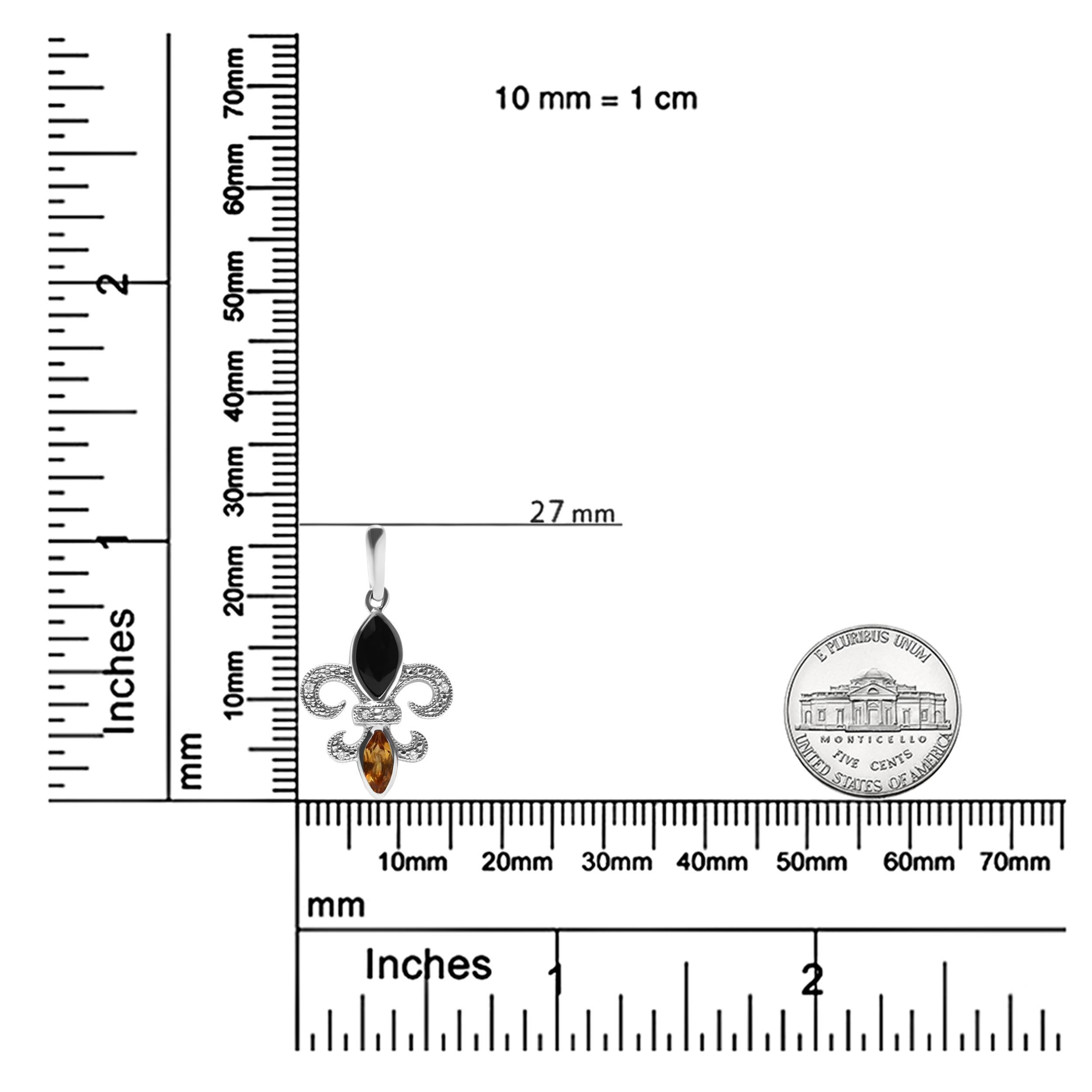 Orecchini a goccia in argento sterling con onice e citrino e diamanti, con accento Fleur De Lis In condizioni Nuovo in vendita a New York, NY