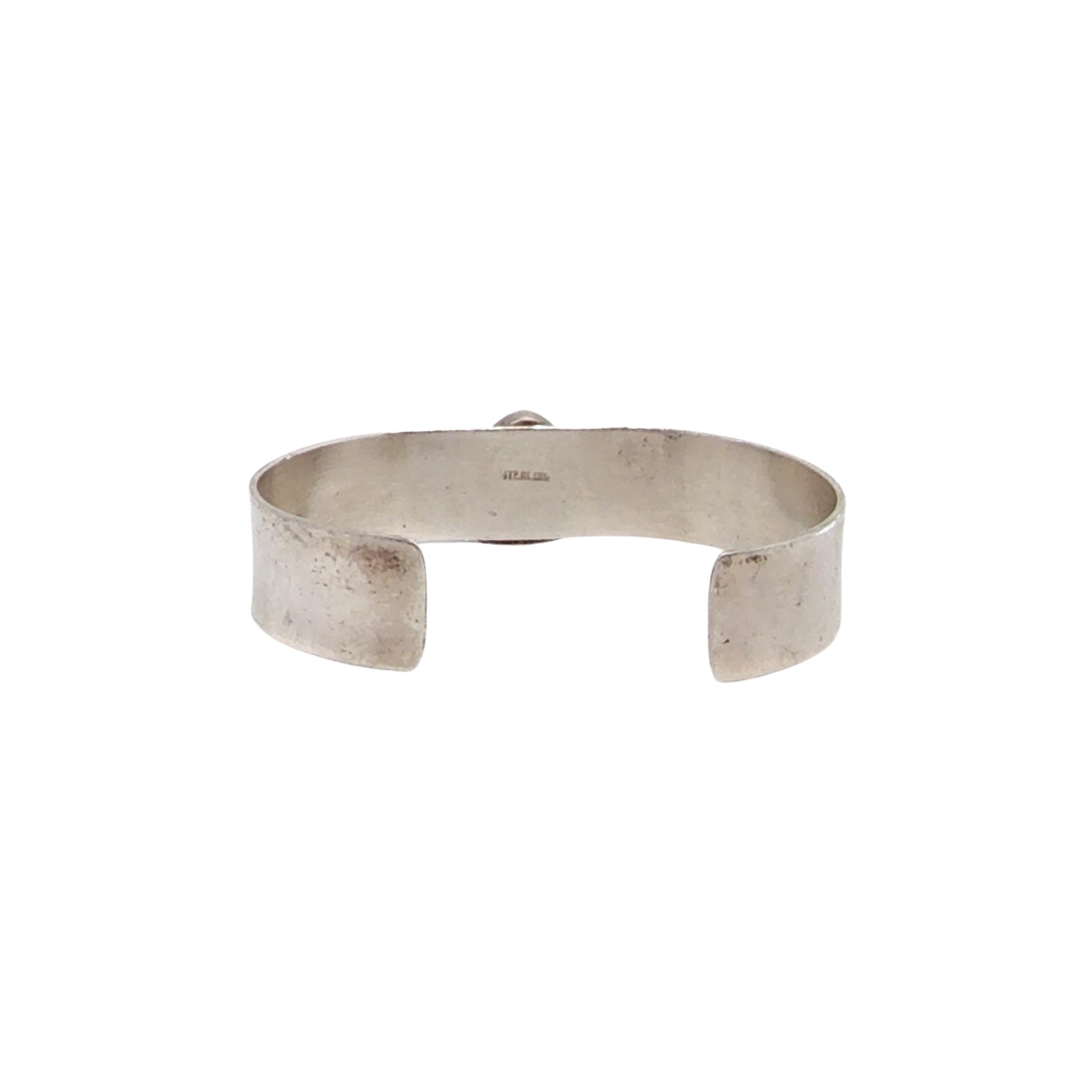 Manschettenarmband aus Sterlingsilber und Onyx #13269 (Ovalschliff) im Angebot