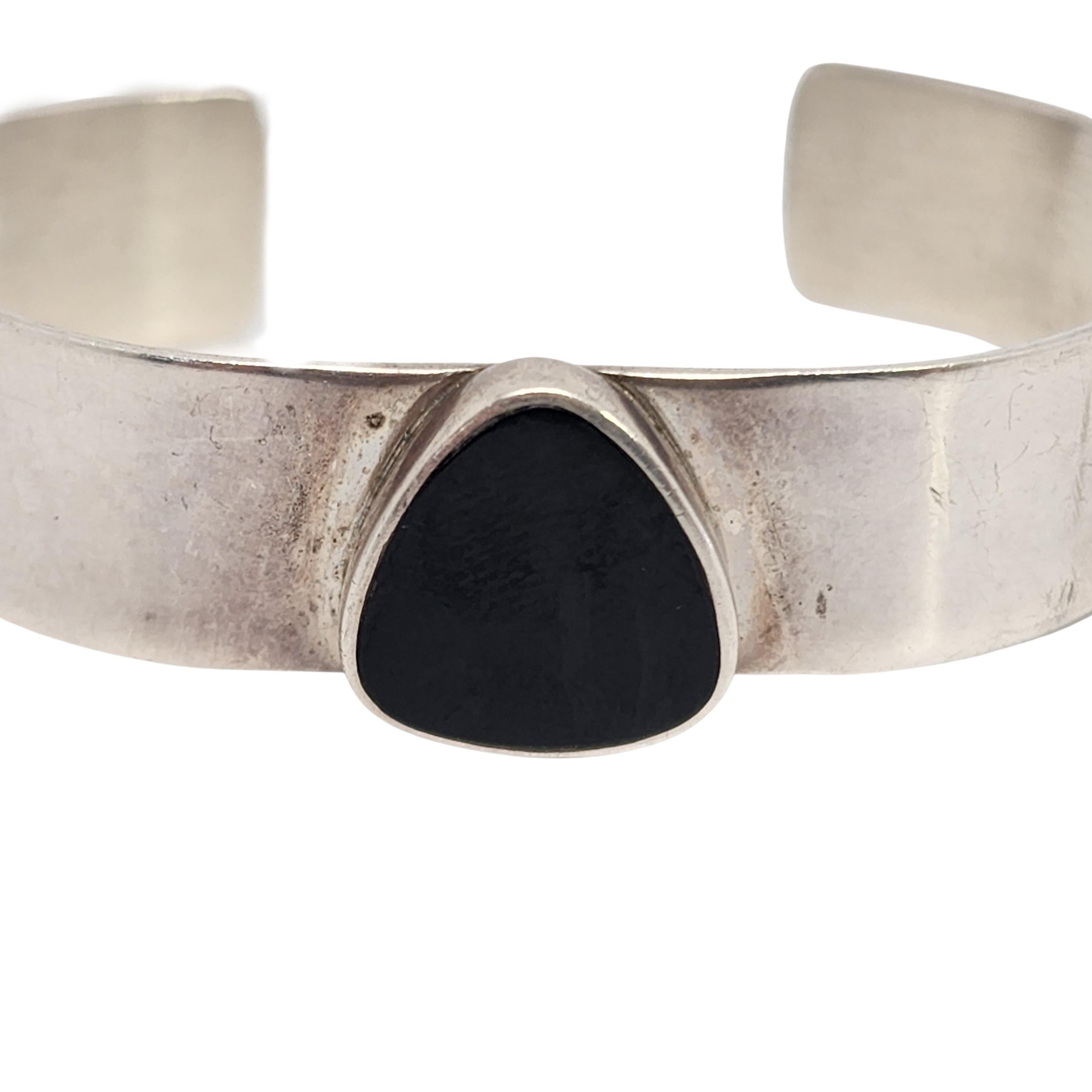 Sterling Silver Onyx Cuff Bracelet #13269 For Sale 1
