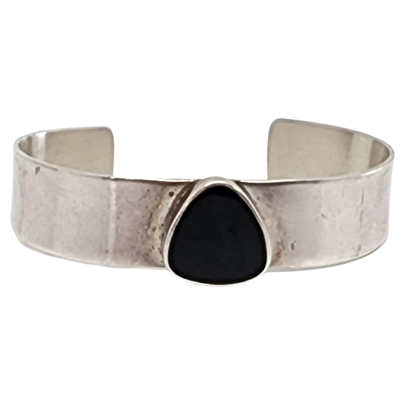 Manchette en argent sterling et onyx n° 13269 en vente