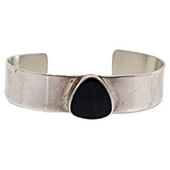 Sterling Silver Onyx Cuff Bracelet #13269