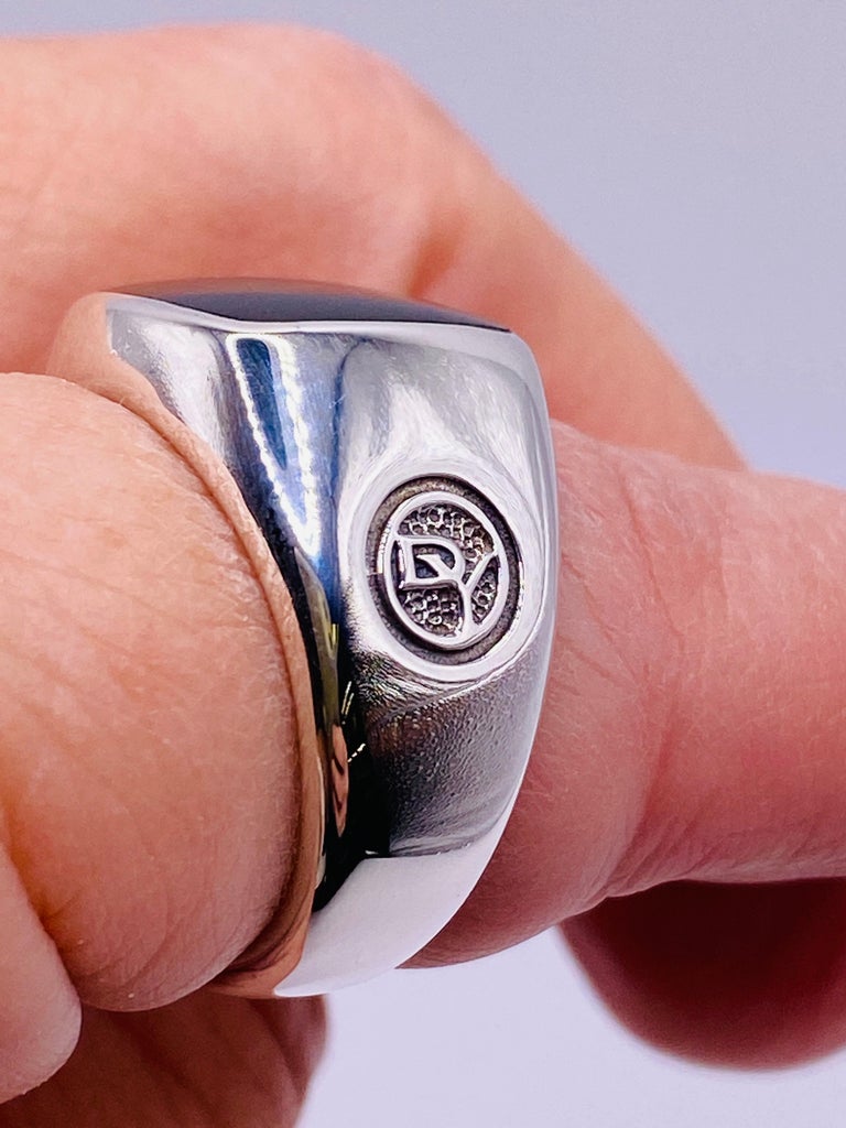 Sterling Silver Onyx David Yurman Ring at 1stDibs