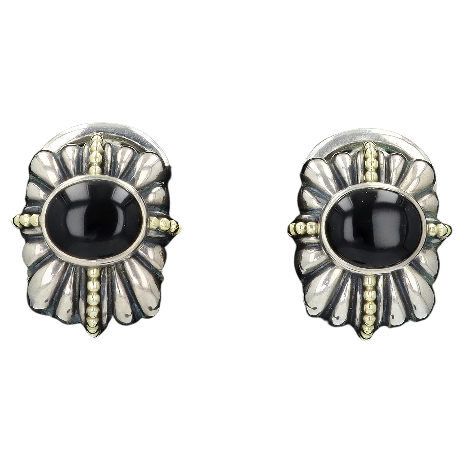 Silver and onyx earrings Clearance