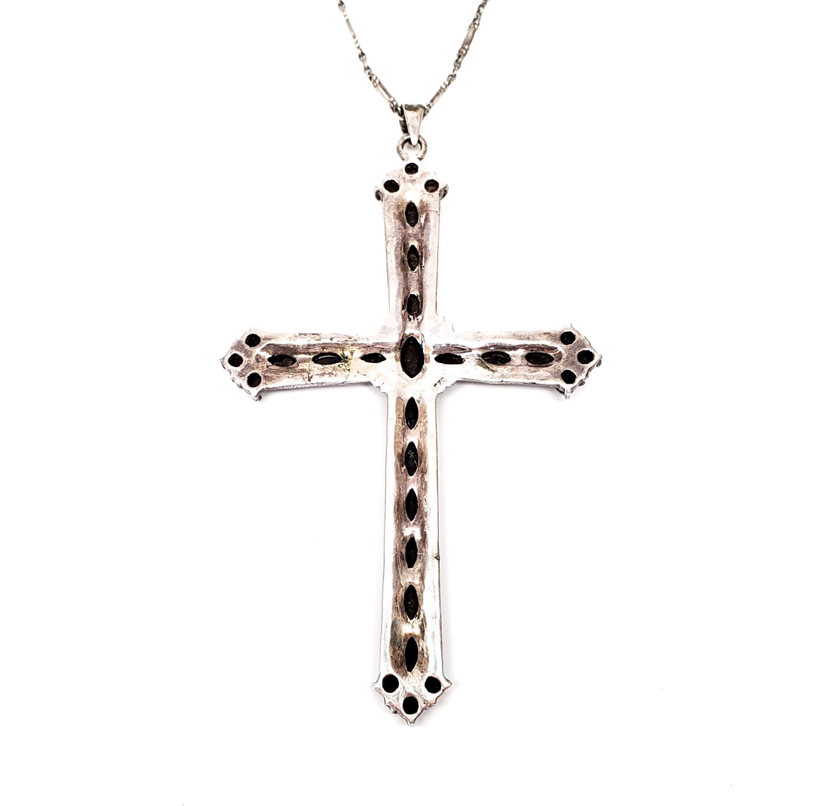 marcasite cross necklace