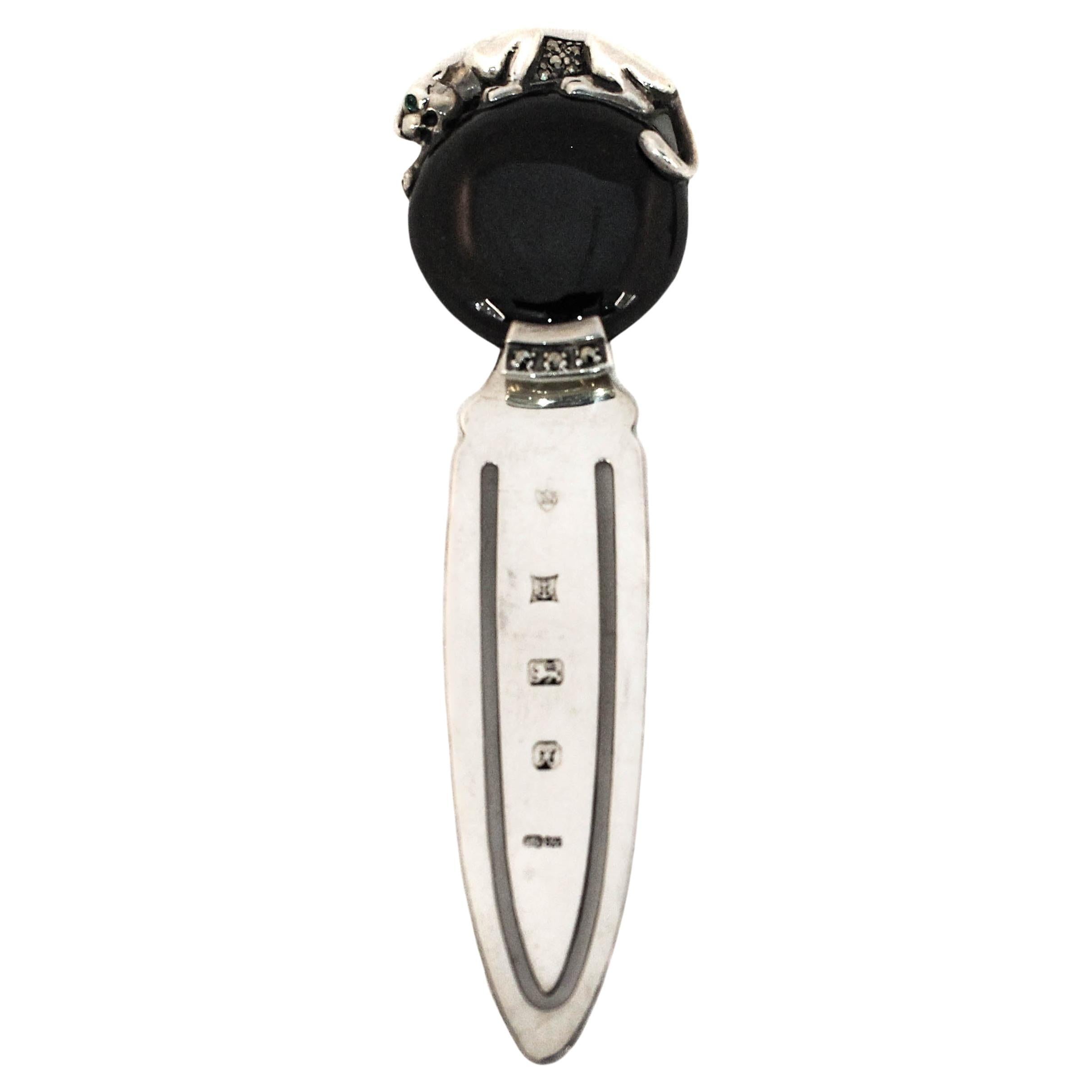 Sterling Silver & Onyx Panther Bookmark