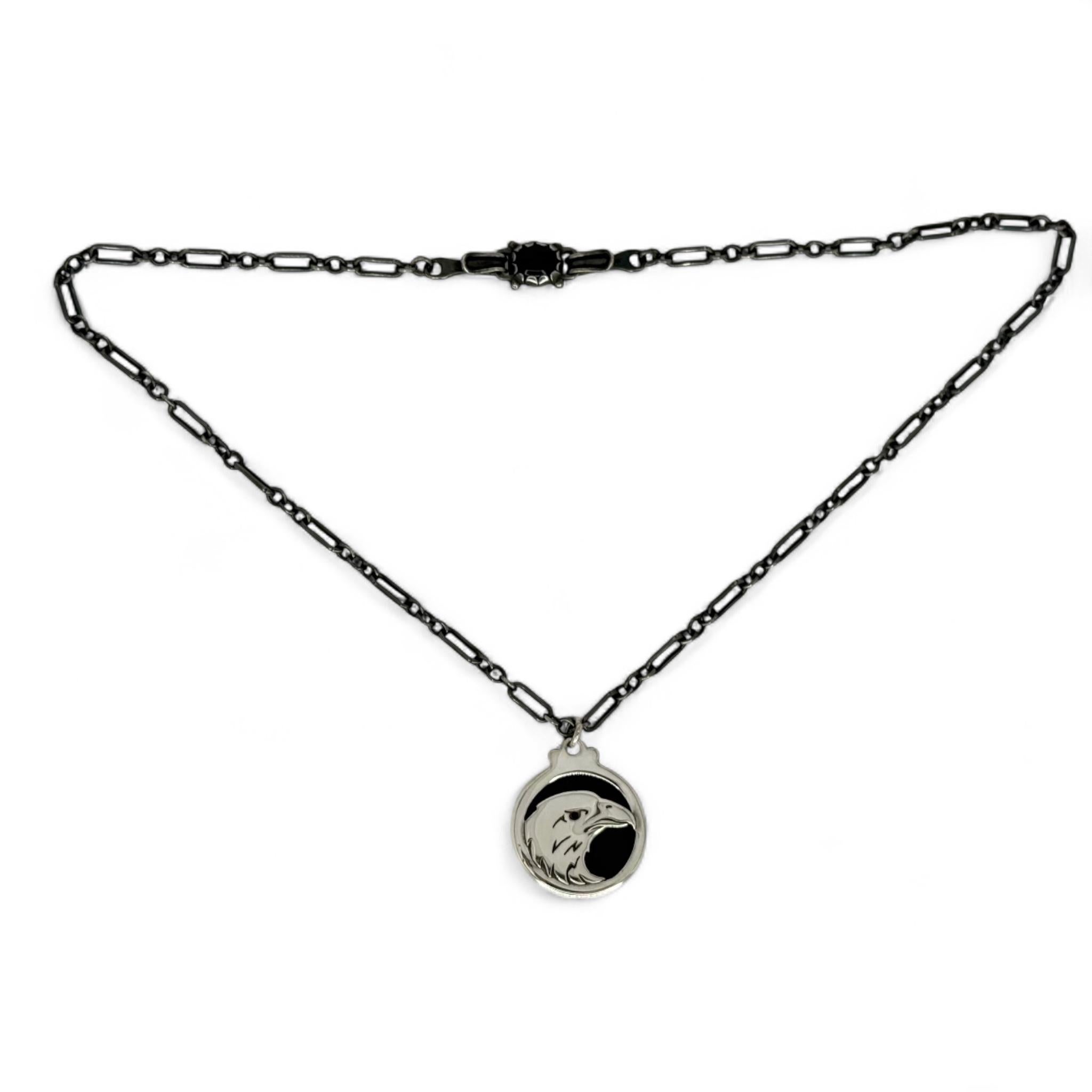 Ciondolo in argento sterling e onice REVERSIBILE, Aquila e Gufo Merrificati Heyoka in vendita 5