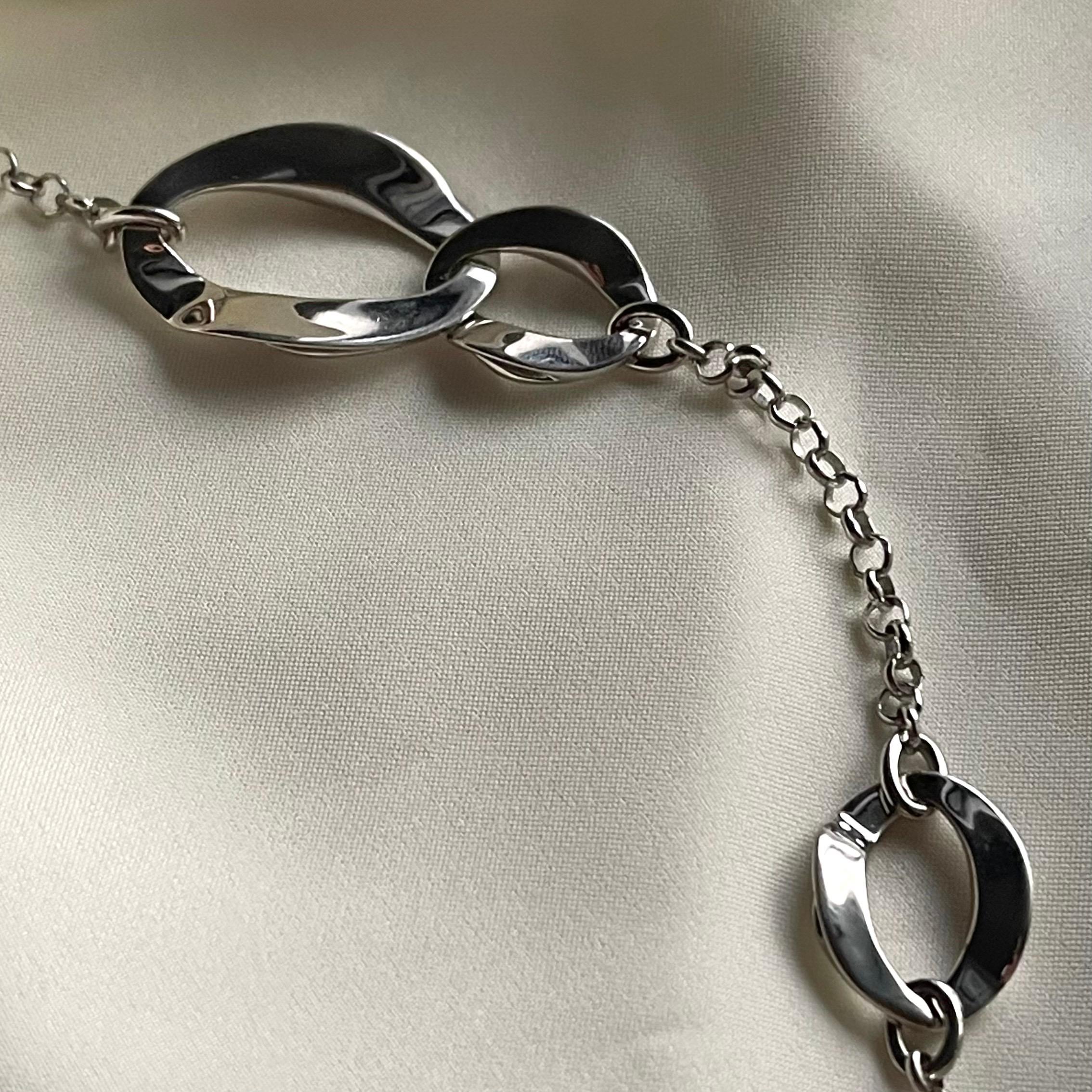 Contemporaneo Collana a catena aperta in argento sterling A Link in vendita