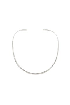 Sterling Silver Open Neck Cuff Choker Necklace, 1990s, 925 Hallmark