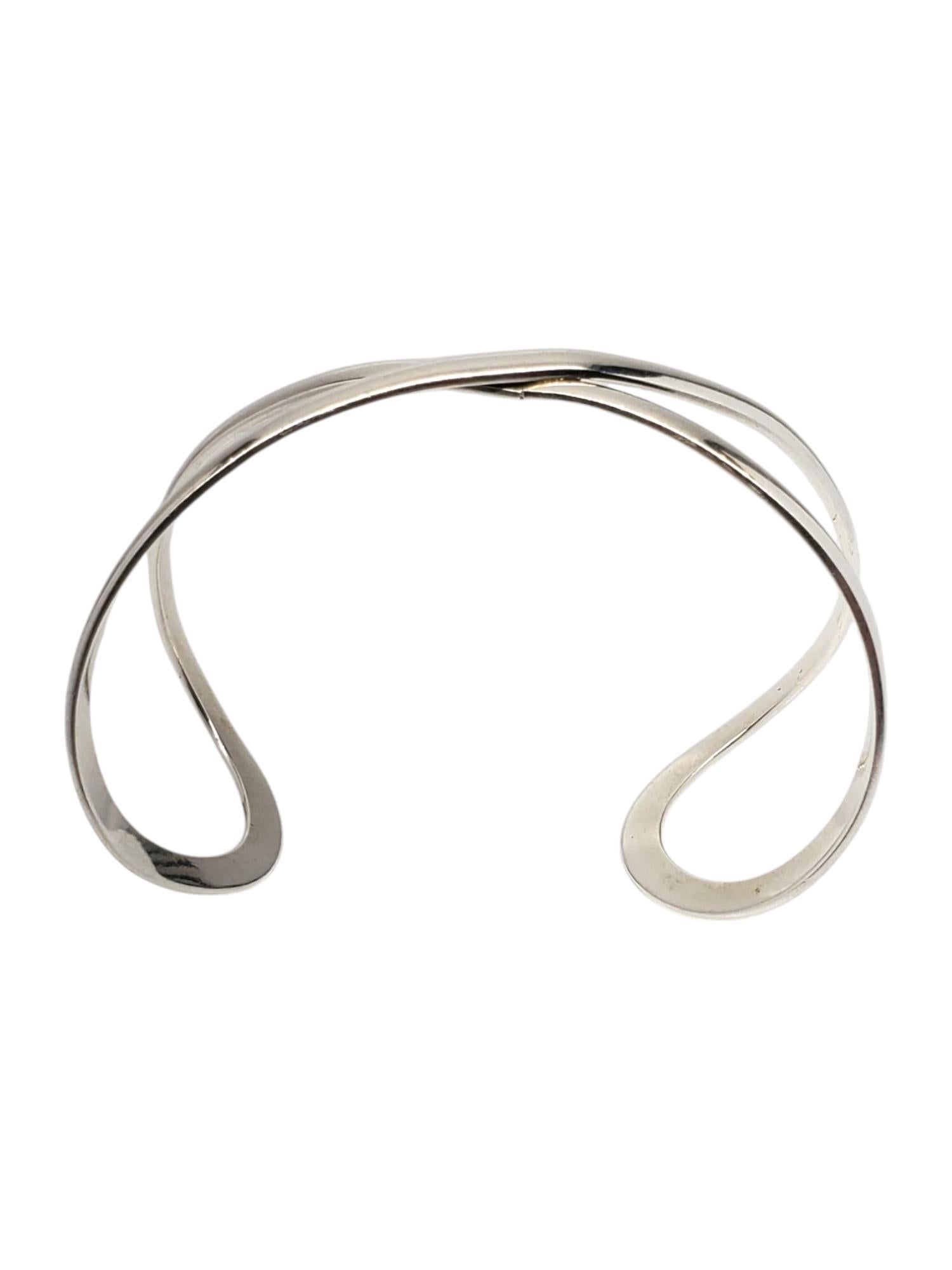 A Silver Open X Crossover Cuff Bracelet #21168 en vente 1