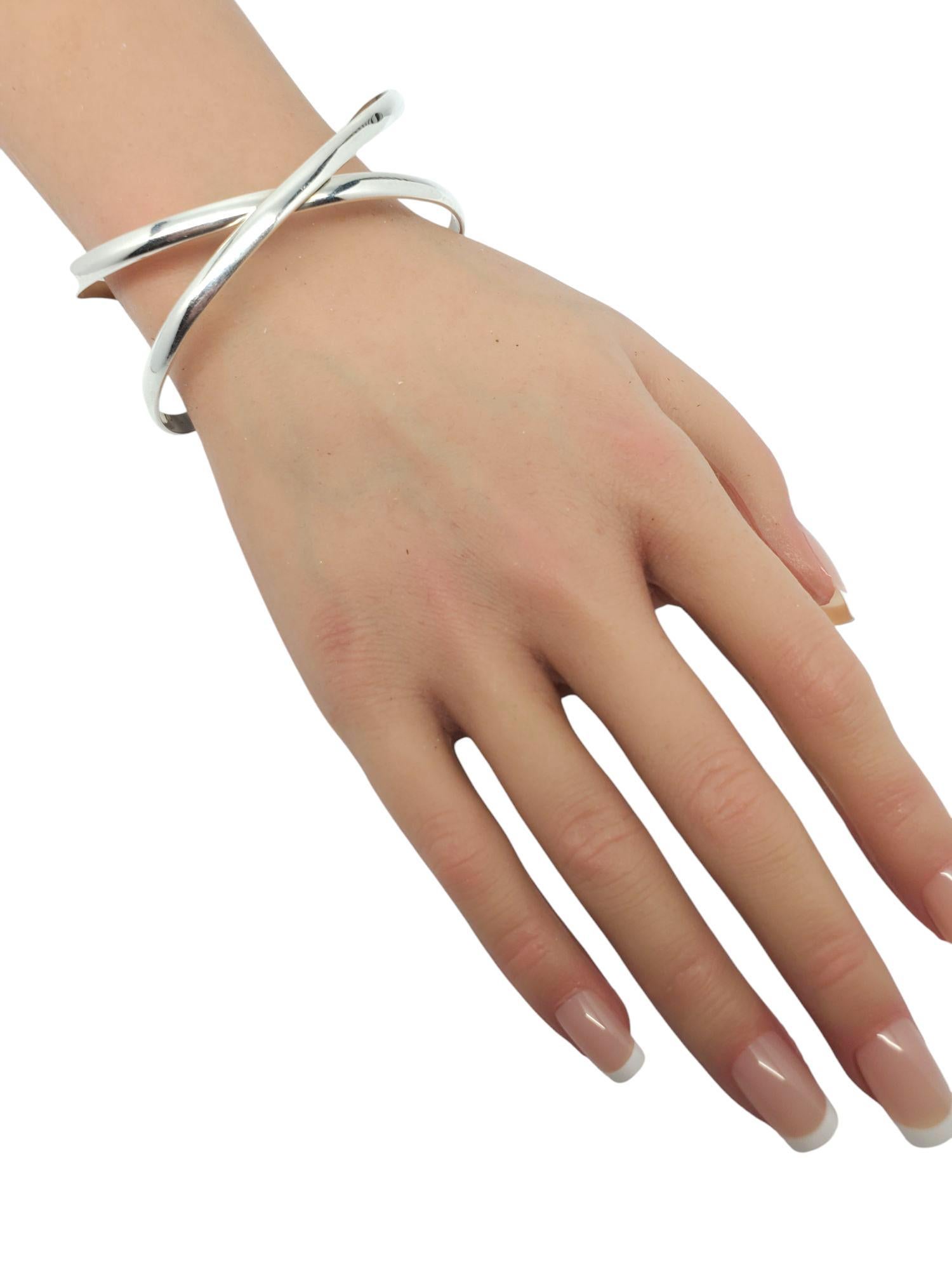 A Silver Open X Crossover Cuff Bracelet #21168 en vente 4
