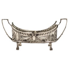 Piatto in argento Sterling traforato con rivestimento in vetro tagliato originale Piatto in argento Sterling traforato con rivestimento in vetro tagliato originale