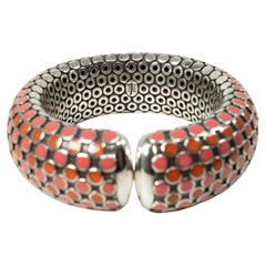 John Hardy Bracelet en argent sterling et émail orange et rose