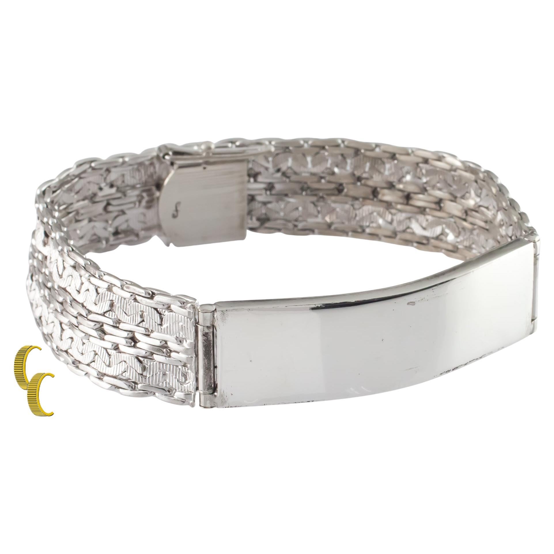 Sterling Silver Ornate Mesh ID Bracelet, Unengraved, Size 7.75