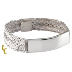 Bracciale in argento sterling a maglie ornate, senza incisioni, misura 7,75