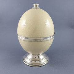 Schachtel aus Sterlingsilber und Straußeneier