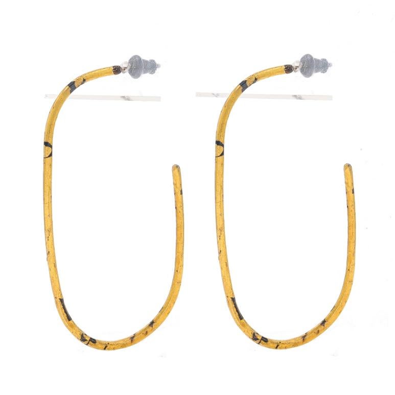 Ovale Halbhoop-Ohrringe aus Sterlingsilber - 925 Vermeil durchbohrt im Angebot