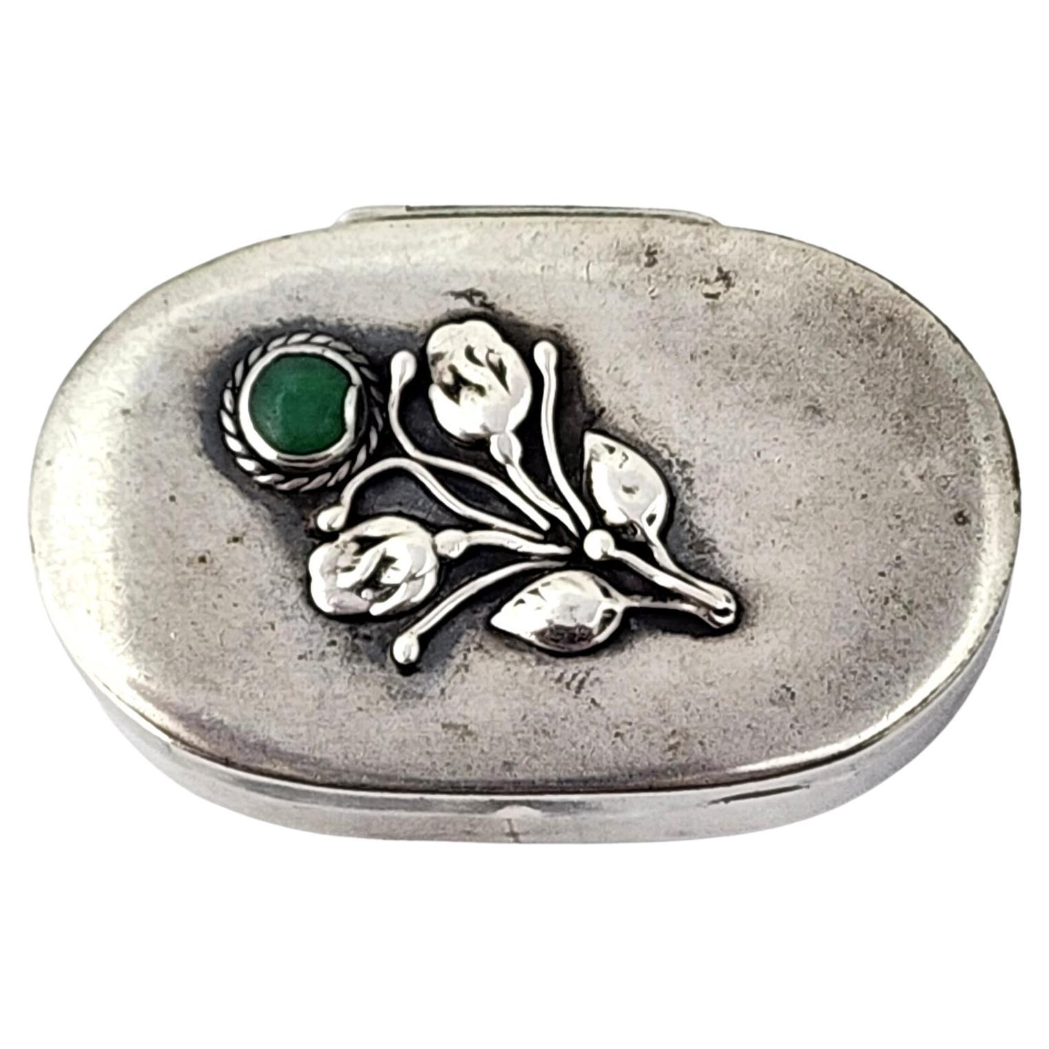 Sterling Silver Oval Snuff/Trinket Box #14241 For Sale