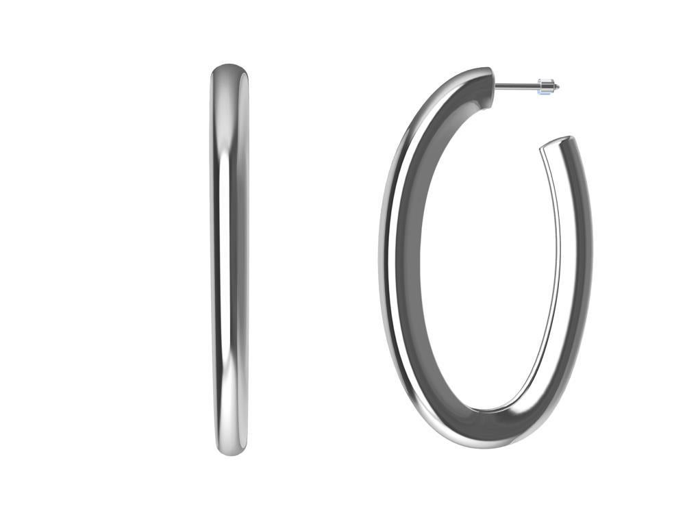  Sterling Silver Oval Teardrop Hoop Earrings,   Sometimes less is more. These Hoops have a teardrop profile shape. They taper from thick to thin, have a tiny open back seam so they can be hollow and  have a wider shape. Allowing for a nice