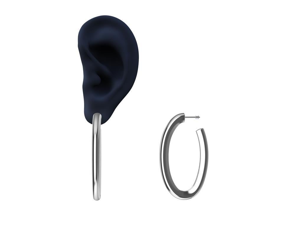 Ovale Tropfen-Ohrringe aus Sterlingsilber (Zeitgenössisch) im Angebot