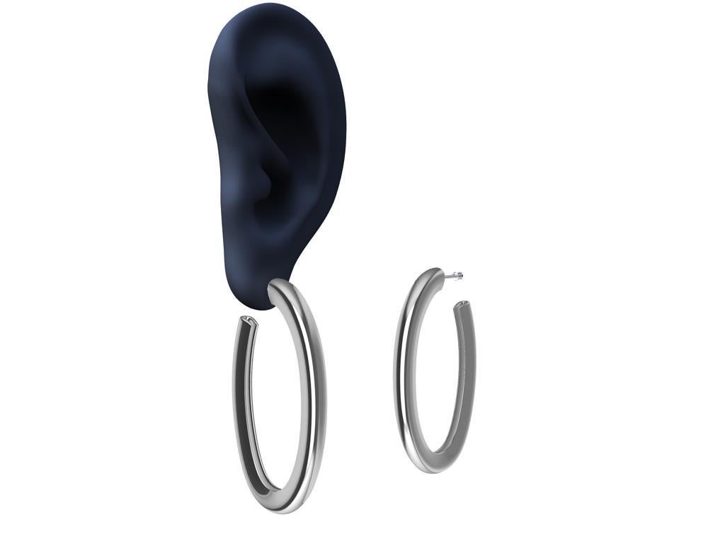 Ovale Tropfen-Ohrringe aus Sterlingsilber im Zustand „Neu“ im Angebot in New York, NY