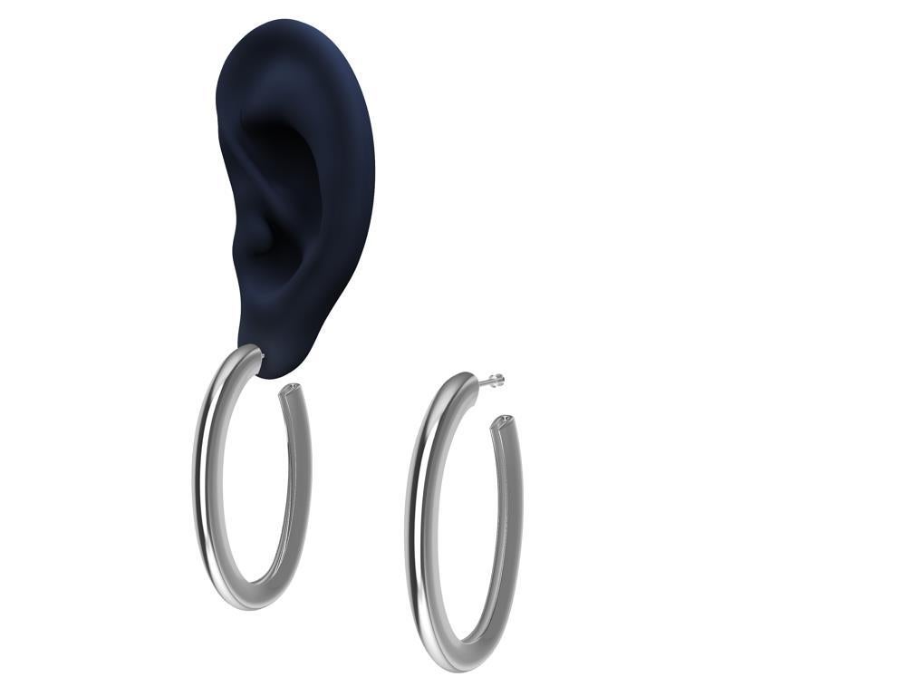 Ovale Tropfen-Ohrringe aus Sterlingsilber Damen im Angebot
