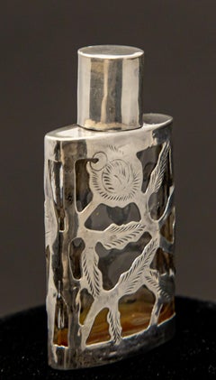 Sterling Silver over Glass Perfume Bottle