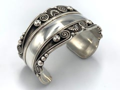Sterling Silber Overlay Armband von Rick Martinez (J3078)