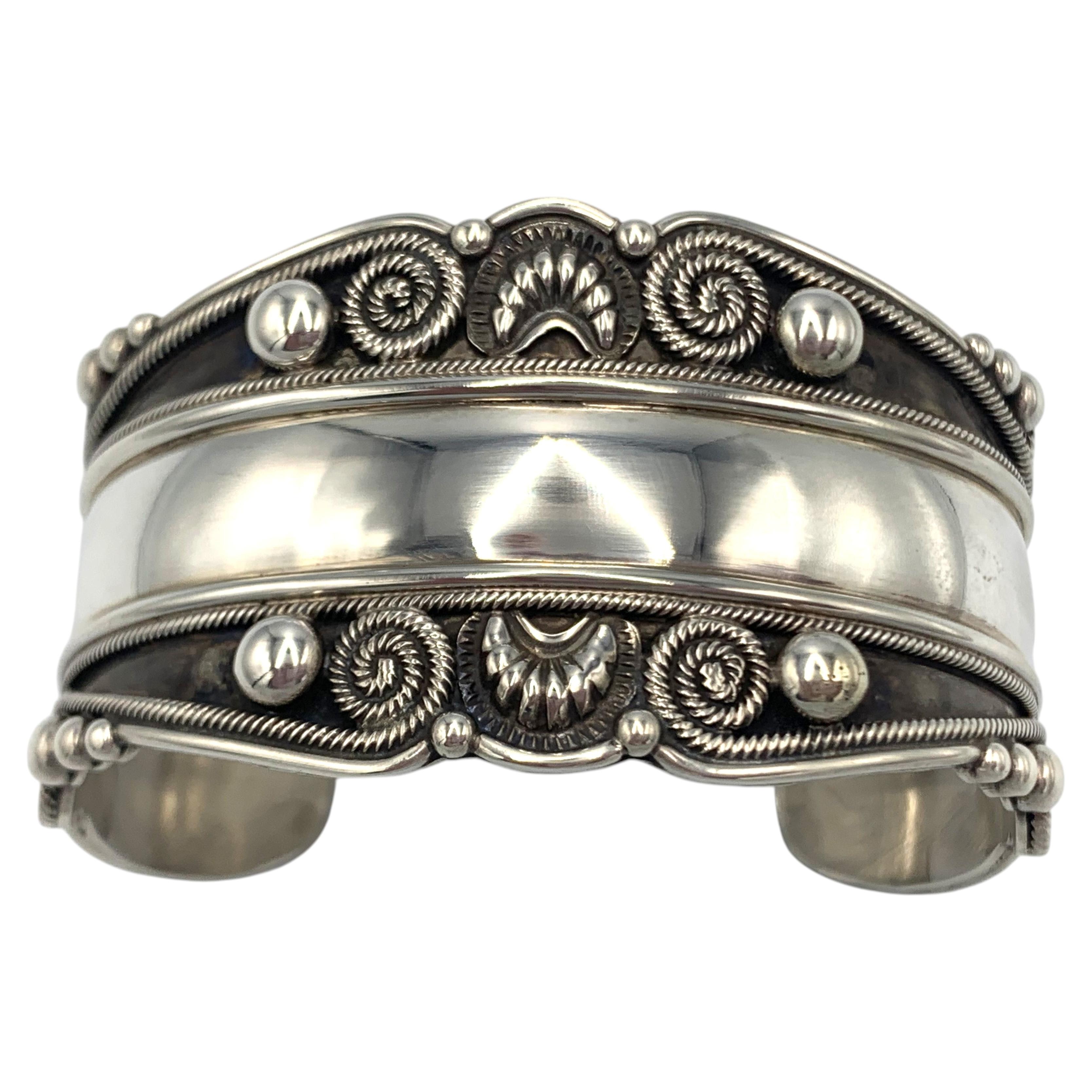 Sterling Silver Overlay Bracelet by Rick Martinez (J3078)