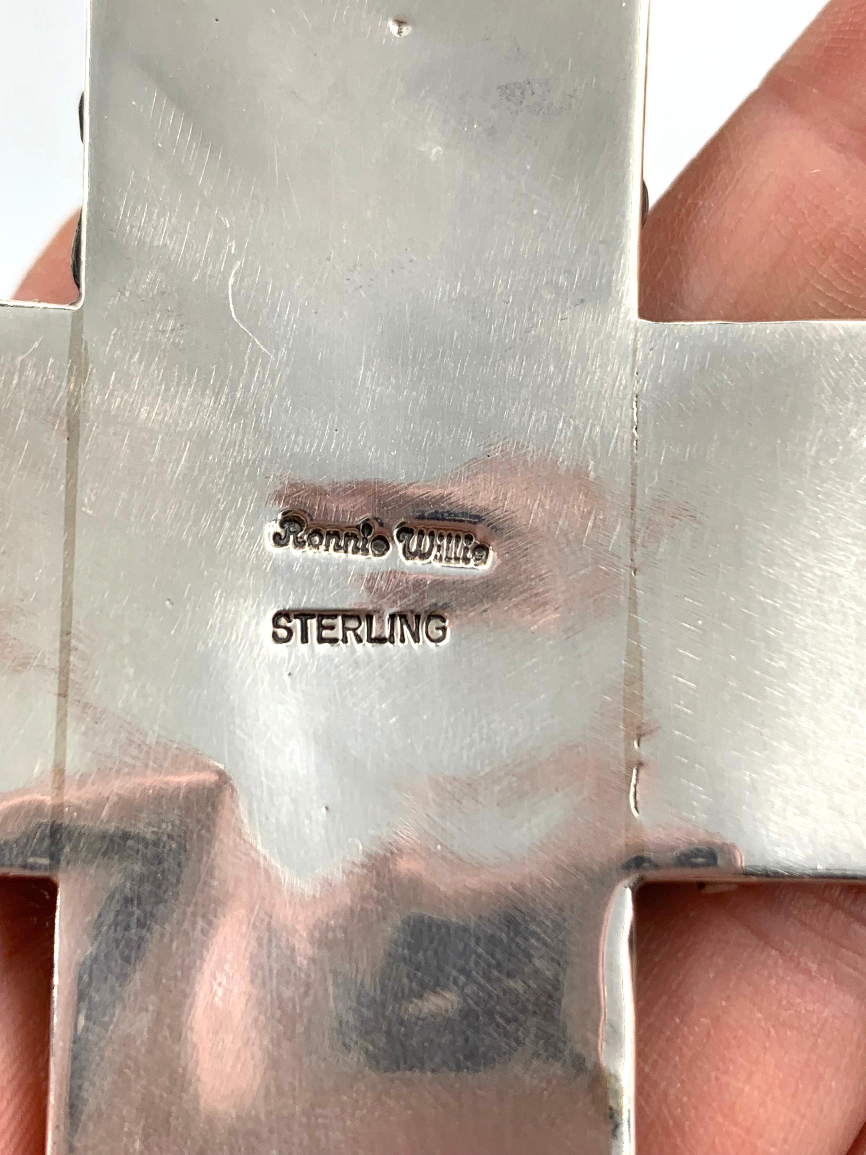Ciondolo a forma di croce sovrapposta in argento Sterling di Ronnie Willie in vendita 1