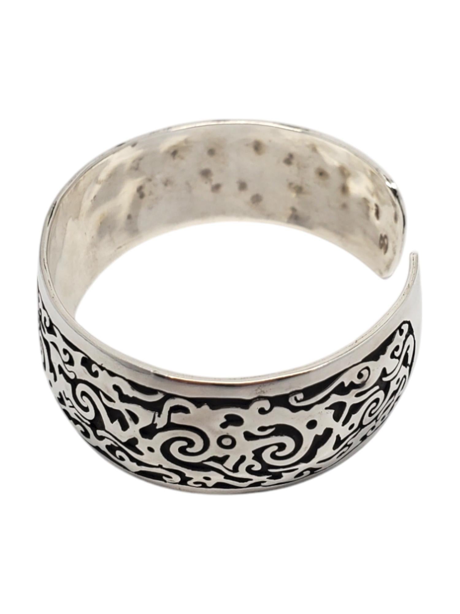 Bracciale largo a spirale in argento sterling ossidato #20760 in vendita 1